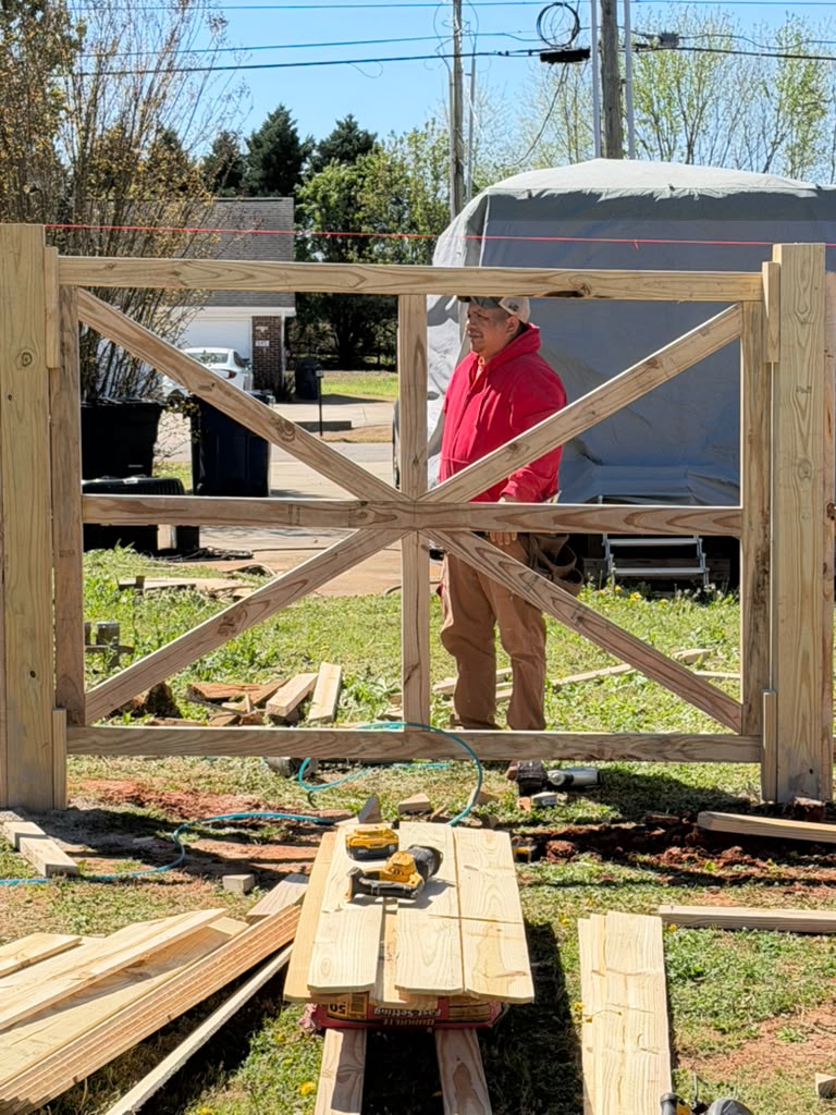 Custom Wooden Gate Build — Noyola Construction project in Huntsville, AL