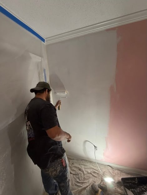 Interior Painting in Progress — Noyola Construction project in Huntsville, AL
