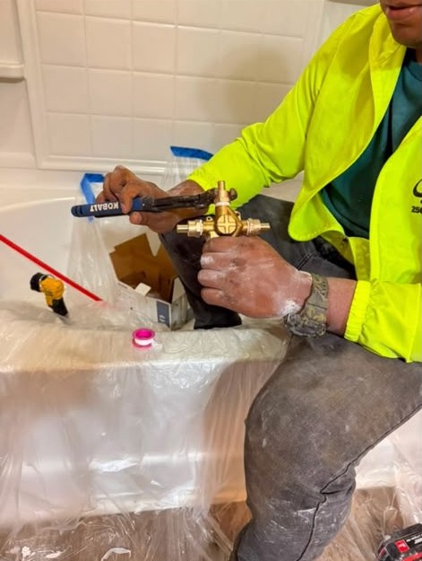 Custom Shower Valve Installation — Noyola Construction project in Huntsville, AL